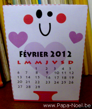 Image Paper toy calendrier Saint Valentin 2012 mois de février 2012 photos de paper toy st valentin FEVRIER 2012