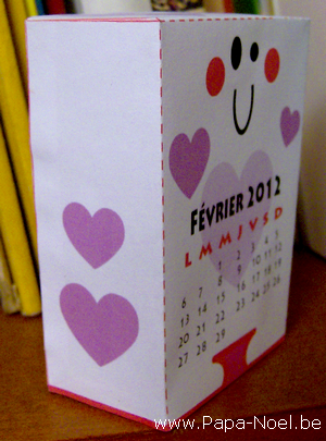 Image Paper toy calendrier St Valentin 2012 février 2012 photos de paper toy saint valentin FEVRIER 2012 gratuit