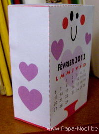 Image de paper toy calendrier de FFEVRIER 2012 à imprimer gratuit photo paper toy saint valentin 2012 dessin paper toys st valentin 2012