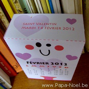 Image Paper toy calendrier FEVRIER 2012 A imprimer Saint Valentin 2012 février 2012 photos de paper toy st valentin