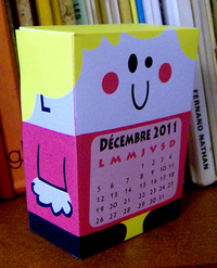 Paper toy calendrier  imprimer gratuit Nol Nouvel an 2012