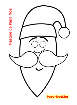 NOEL coloriage masque du PERE NOEL fabrication masque enfant de NOEL pour d&eacute;guisement enfants