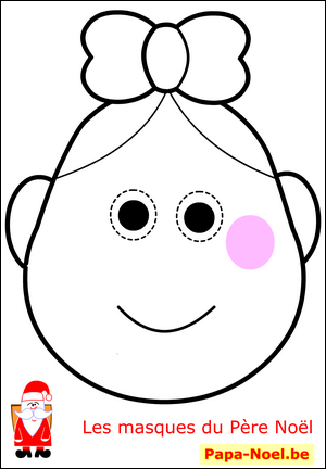 NOEL coloriage masque NOEL fille fabrication masque enfant de NOEL pour d&eacute;guisement enfants