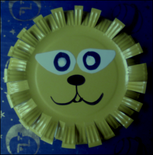 Bricolage enfant noel assiette masque de lion décoration noel enfant bricolage papier carton