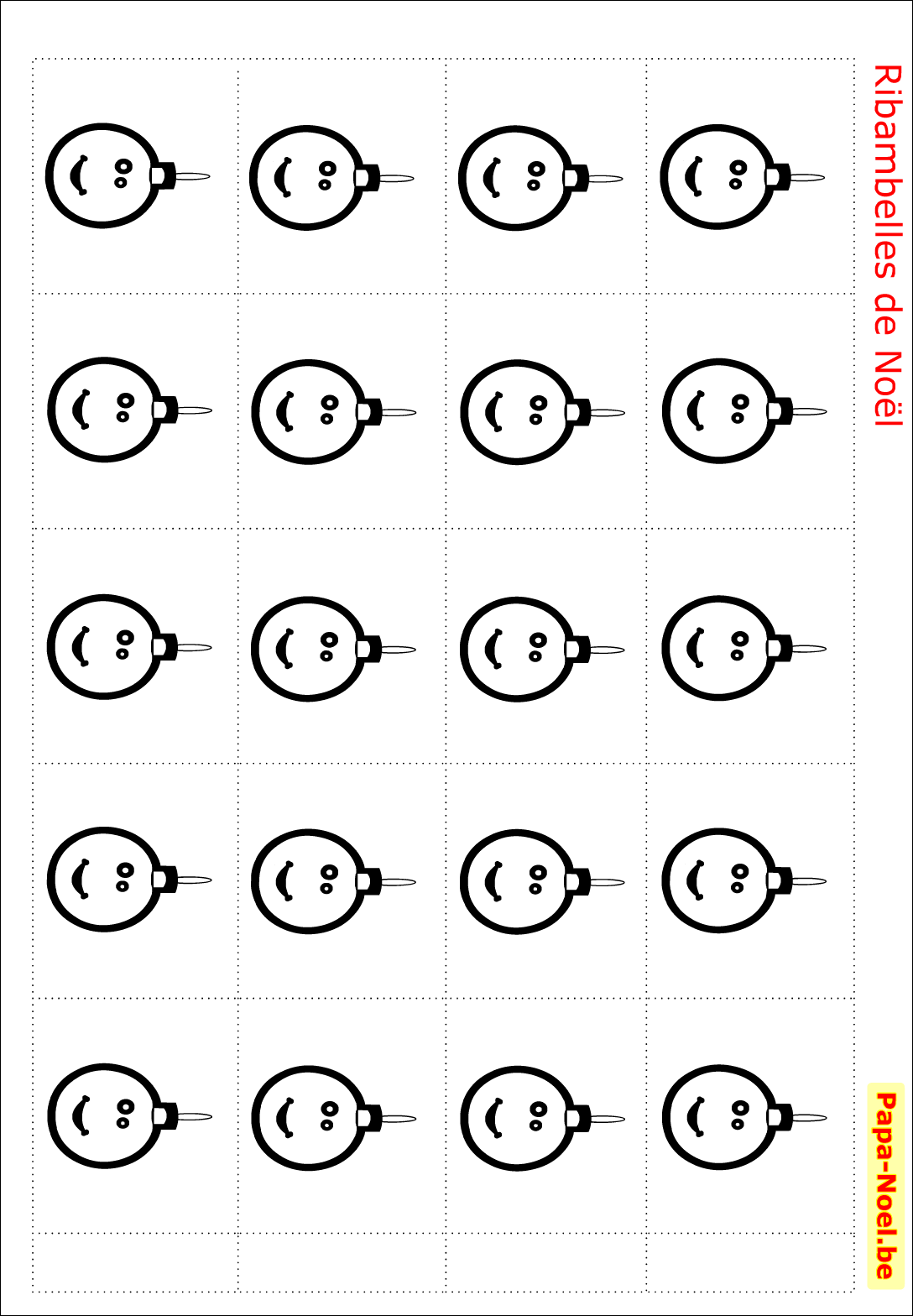 COLORIAGE NOEL Imprimer la ribambelle de boules de No l