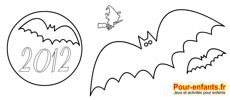 Calendrier 2012 à imprimer pour colorier calendrier de l'année 2012 gratuit Halloween pour faire un coloriage