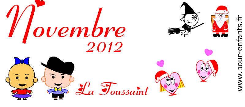 calendrier novembre  2012