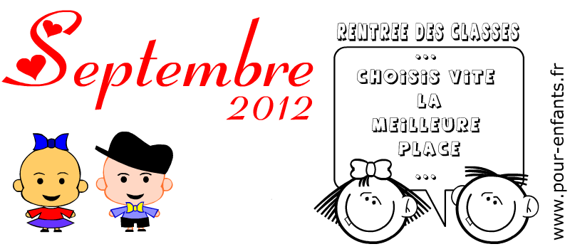 calendrier septembre 2012