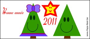 Dessin pour souhaiter une bonne annee 2011 sapin de NOEL gratuit à imprimer faire carte bonne annee 2011