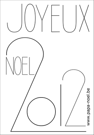 Coloriage de dessin pour souhaiter joyeux NOEL 2012 gratuit à imprimer faire carte joyeux NOEL 2012