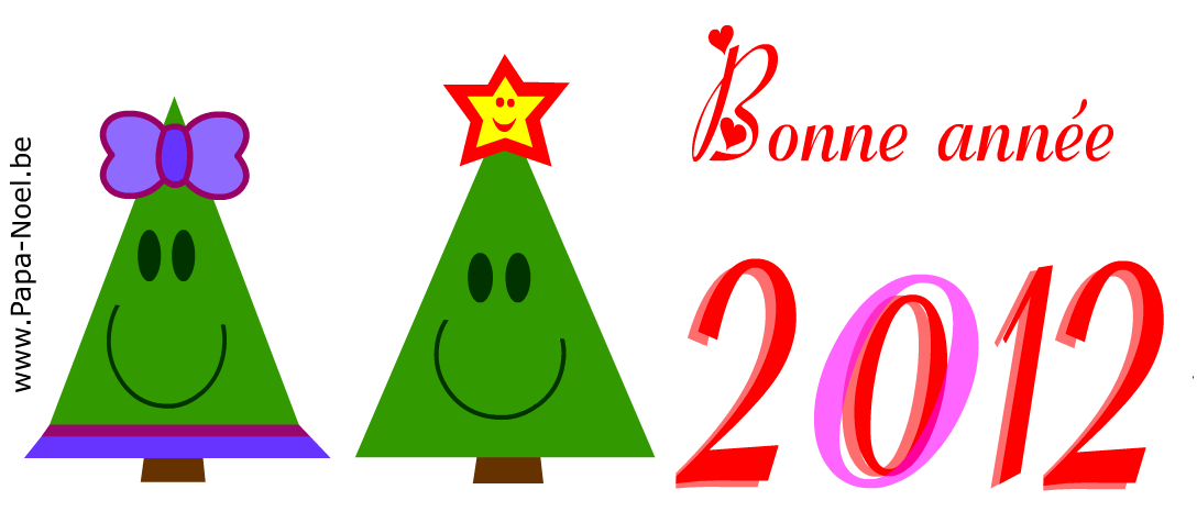 Imprimer une carte BONNE ANNéE 2012 Faire cartes sapin nouvel an ...