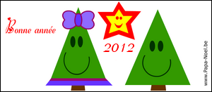 Dessin pour souhaiter une bonne annee 2012 sapin de NOEL gratuit à imprimer faire carte bonne annee 2012