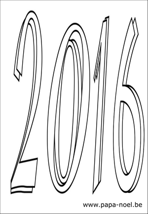 Coloriage de dessin pour souhaiter une bonne annee 2016 gratuit à imprimer faire carte bonne annee 2016 chiffres a colorier