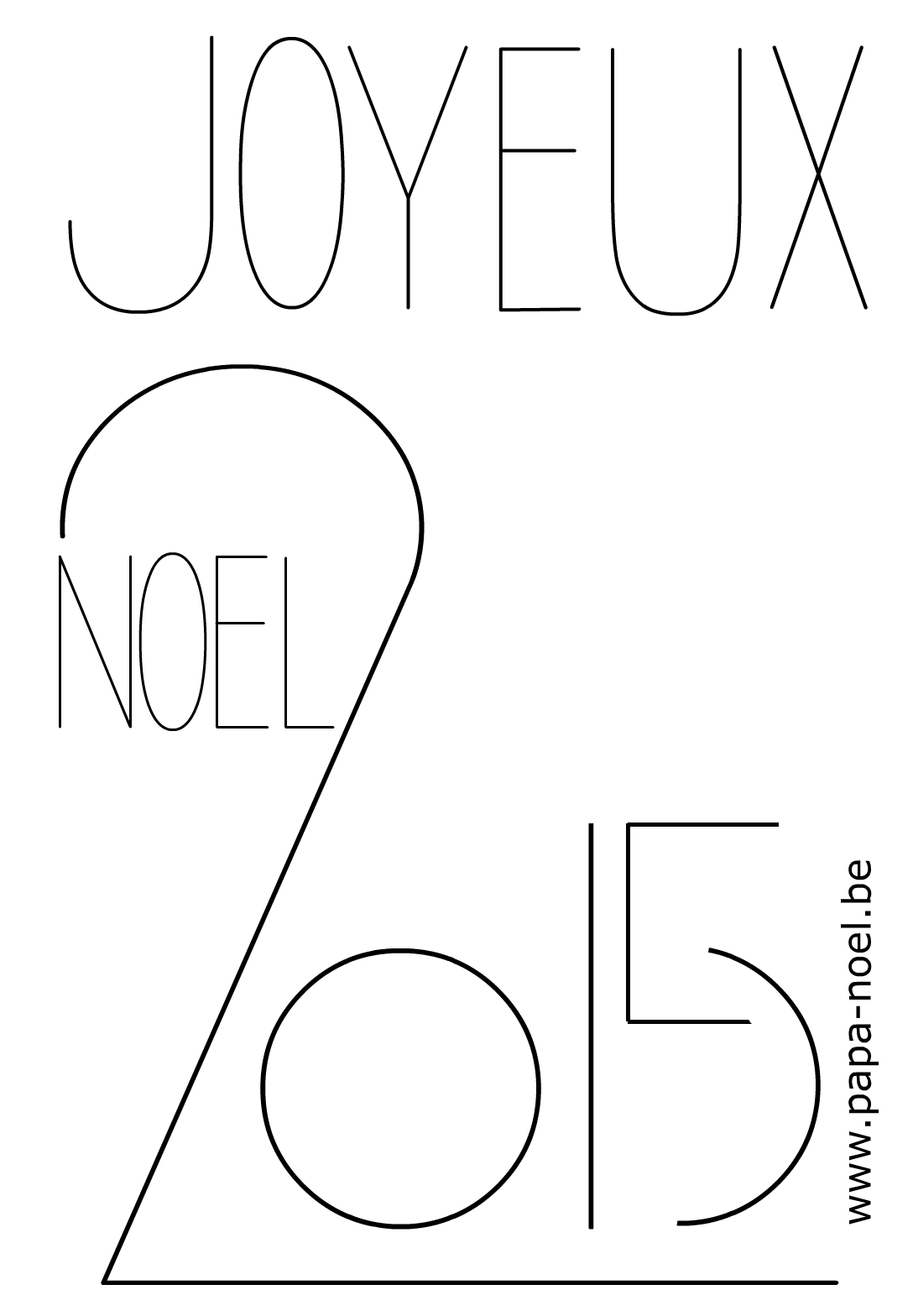 coloriage carte JOYEUX NOEL 2015   imprimer gratuit