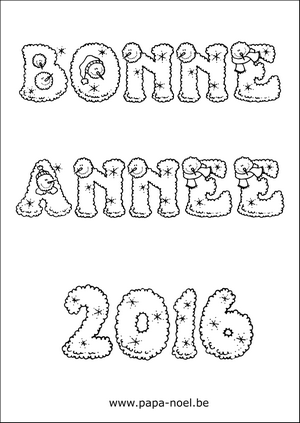 Coloriage Bonne année 2016 à imprimer