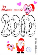 Coloriage Bonne annee 2010 dessin nouvel an 2010