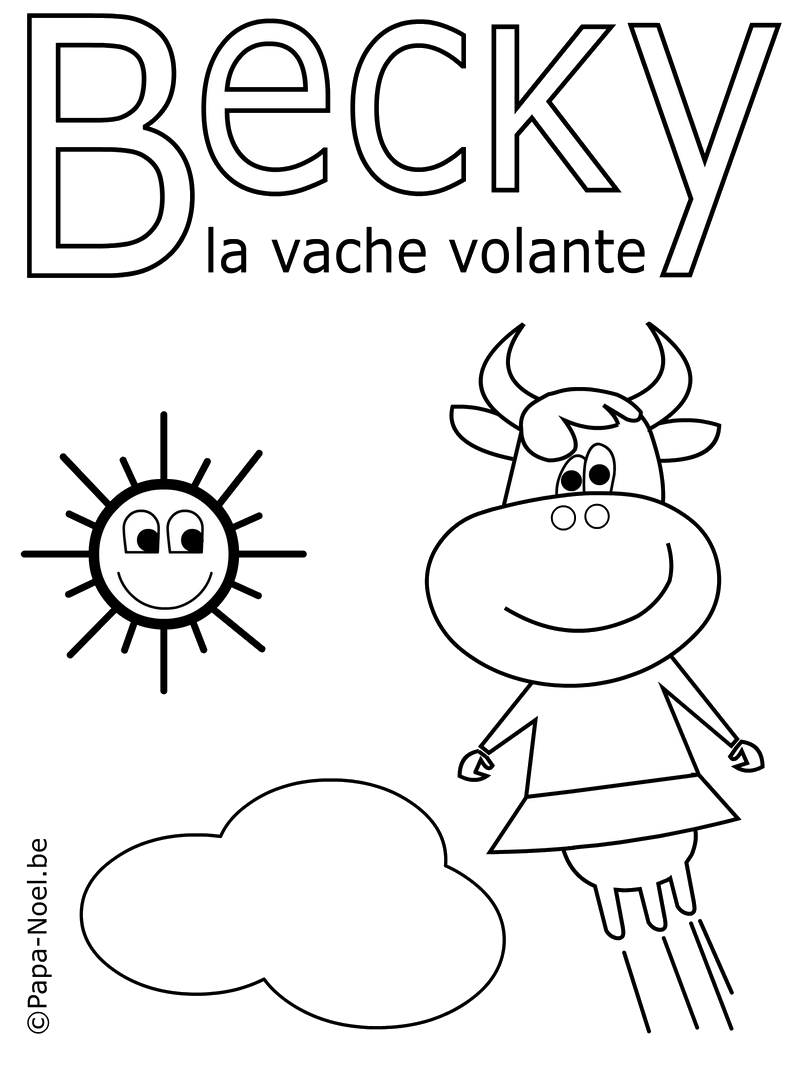 Coloriage Becky la vache volante   imprimer