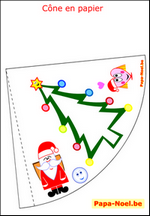 MODELE de CONE en papier gratuit Pour fabriquer une décoration de Noël en papier avec des enfants DECO de NOEL gratuit