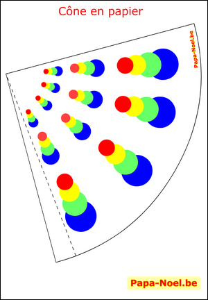 Patron de cône en papier Fabrication d'un CONE en papier Fabriquer une déco de Noël. Bricolage Noël facile simple  enfants