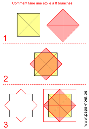 Bricolage de NOEL Fabriquer une étoile de Noël à 8 branches. Faire une etoile de NOEL fabriquer etoile