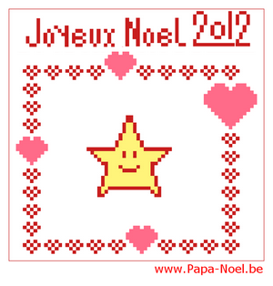 Carte de Noël gratuite à imprimer dessin de NOEL 2012 point de croix