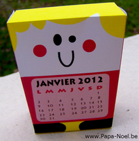 Image de paper toy calendrier de janvier 2012 à imprimer gratuit photo paper toy NOEL 2011 NOUVEL AN 2012 dessin paper toys Noël