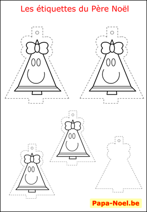 décoration bricolage enfant Noël etiquettes sapins de NOEL