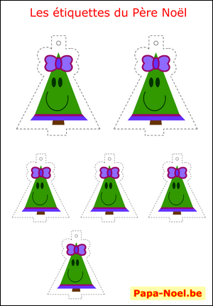 décoration bricolage enfant Noël etiquette de sapins de NOEL