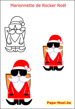Bricolage de Noël pour enfant bricolages NOEL enfants fabrication marionnette du Père Noël Rocker NOEL