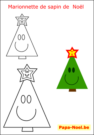 Bricolage de Noël pour enfant bricolages NOEL enfants fabrication marionnette petit sapin de NOEL