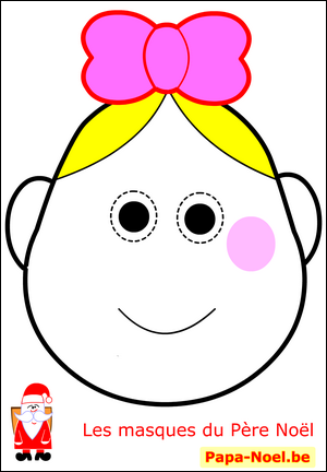 NOEL coloriage masque de fille NOEL fabrication masque enfant de NOEL pour d&eacute;guisement enfants