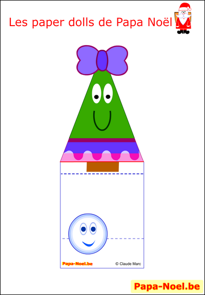 Paper doll dco de Noël en papier  imprimer gratuit Bricolage de Noël enfant fabrication paper doll NOEL DECORATION facile