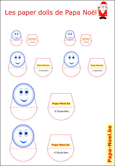 Paper doll Noël gratuit Bricolage de Noël enfant DECO de NOEL enfants fabrication paper doll NOEL DECORATION